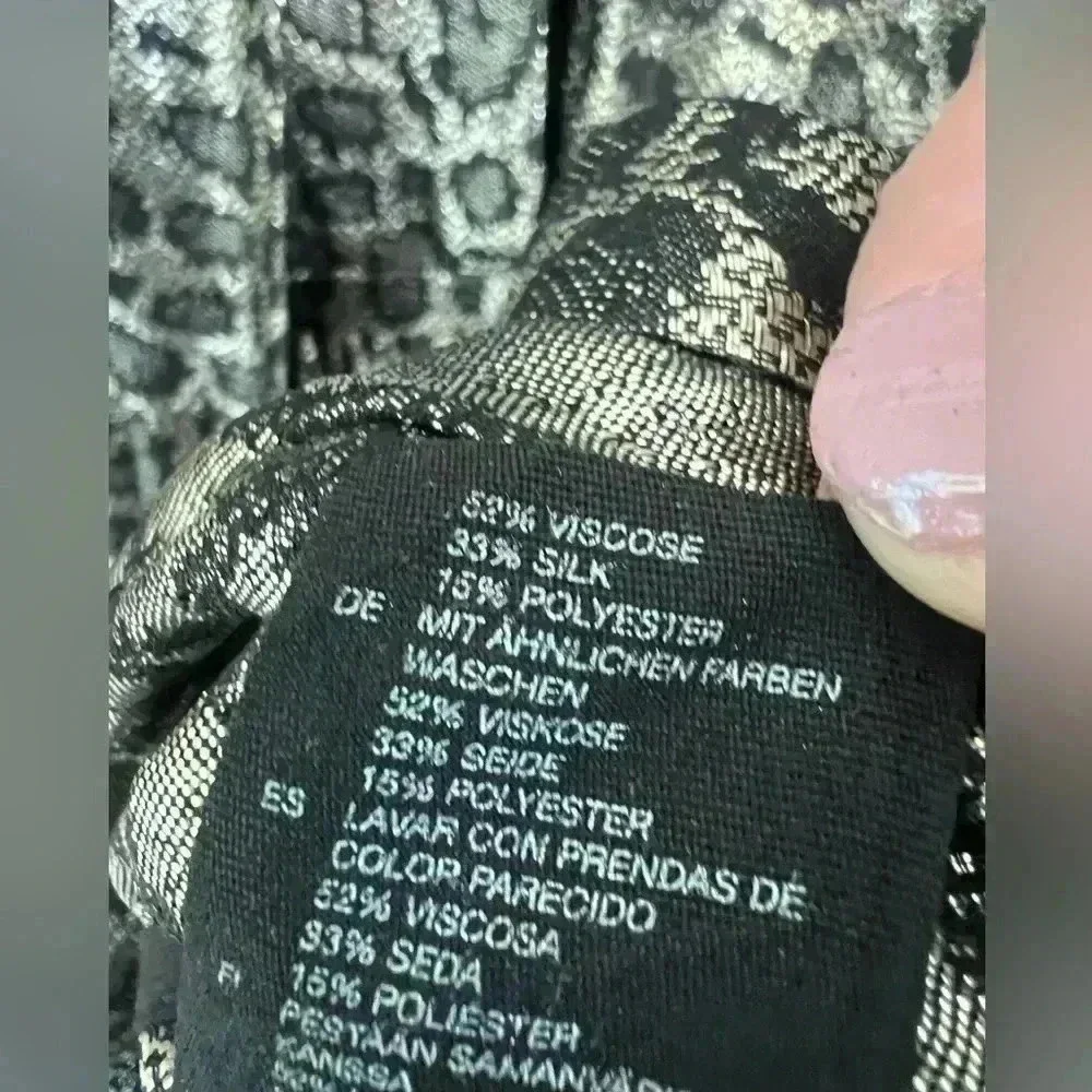 & Other Stories Silk Blend Metallic Anomal Print Mini Cocktail Dress Size 6 - Picture 14 of 16